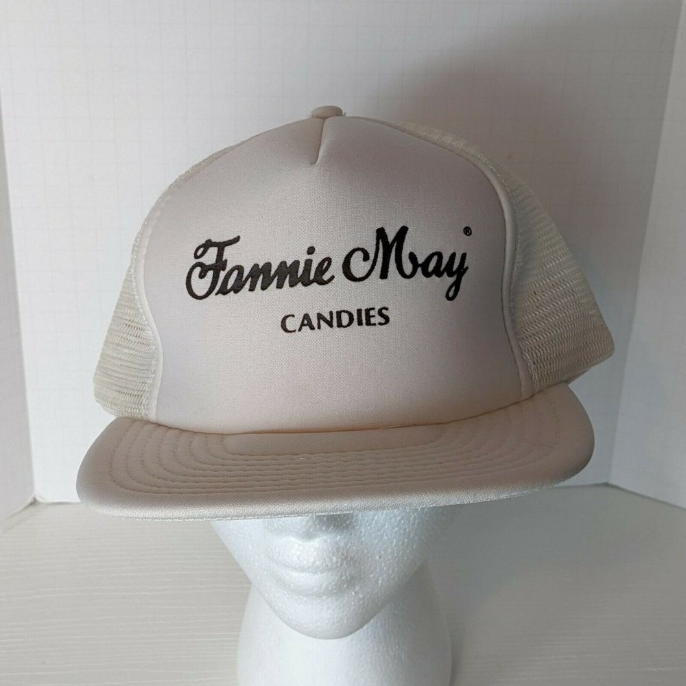 Vintage Trucker Hat One Size Fannie May Candies speedway Adjustable cap